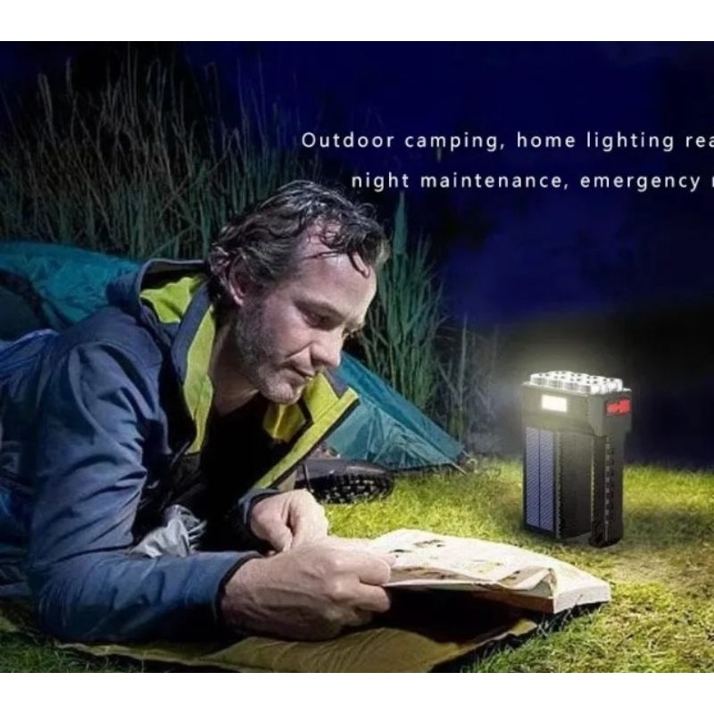 Lanterna carregável + cabo TB carrega na energia solar fico central e também lateral ajustável pesca camping sobrevivência montanhismo trabalho em geral , com suporte de mão ergonômico