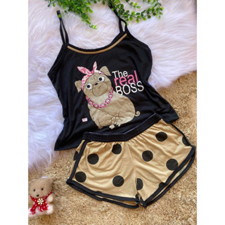 Short Baby Dool Pijama Feminino Adulto Malha Verão Confortável Roupa de Dormir Estampado Alcinha Personagens