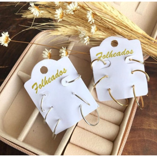 Trio de Argolinha Folheado Ouro e a Prata