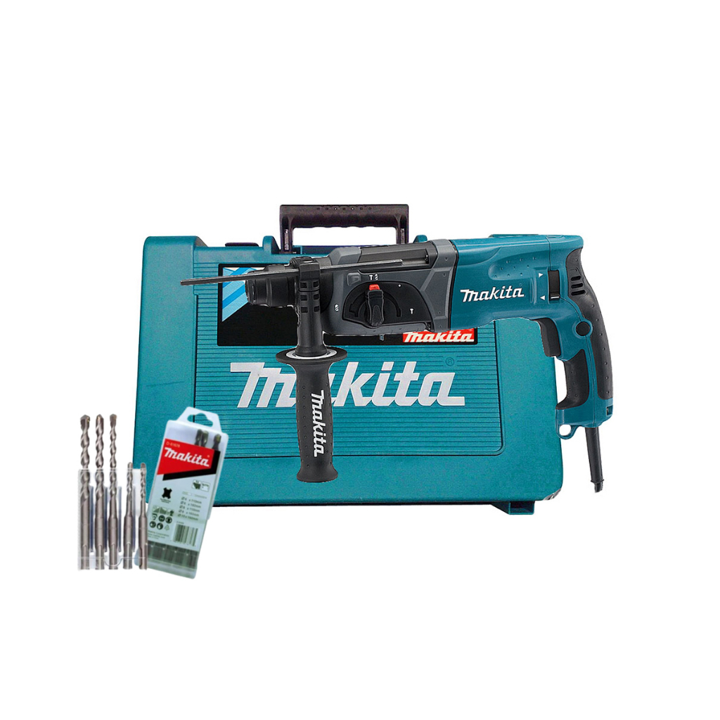 Kit Martelete Combinado 24mm 800W HR2470 Makita e 5 Brocas para Concreto 220 Volts em Oferta na Shopee