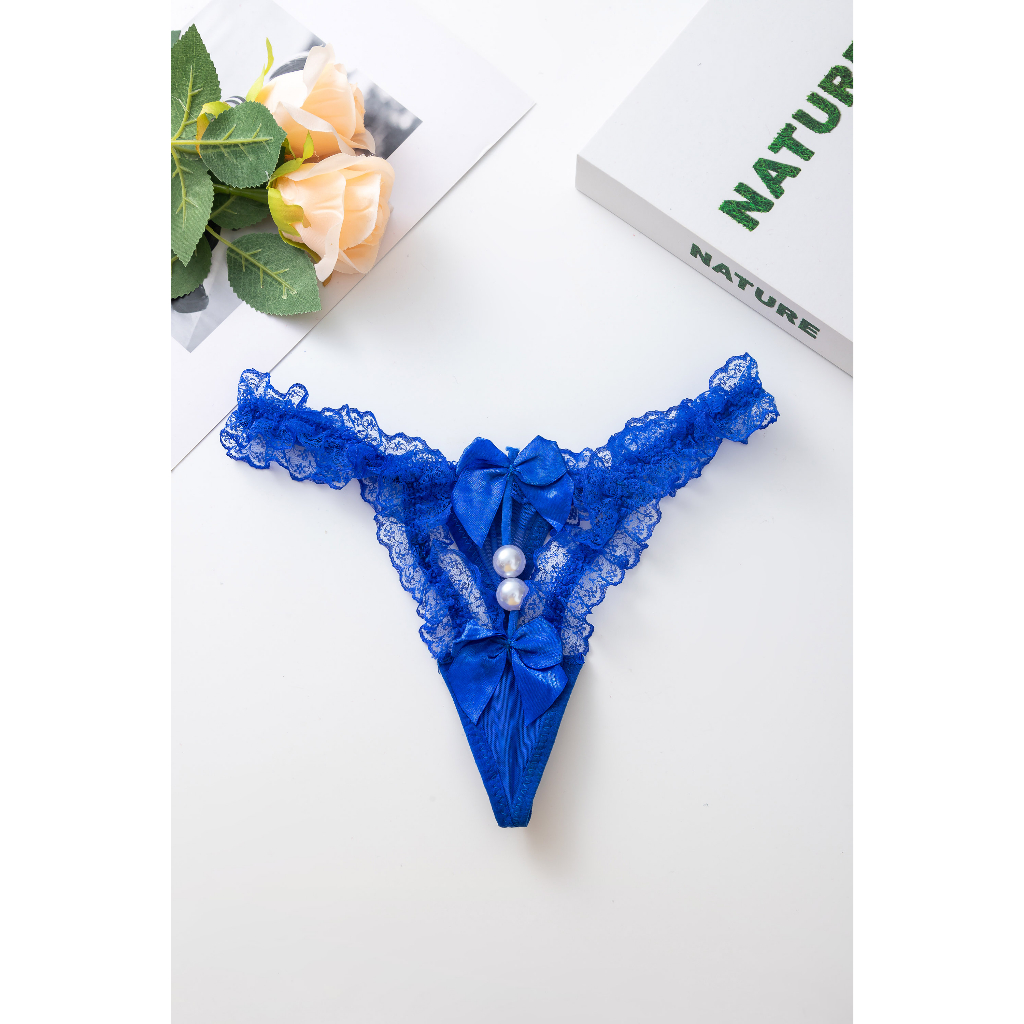Kit C/8 Calcinha fio dental com pérolas e laço 3220