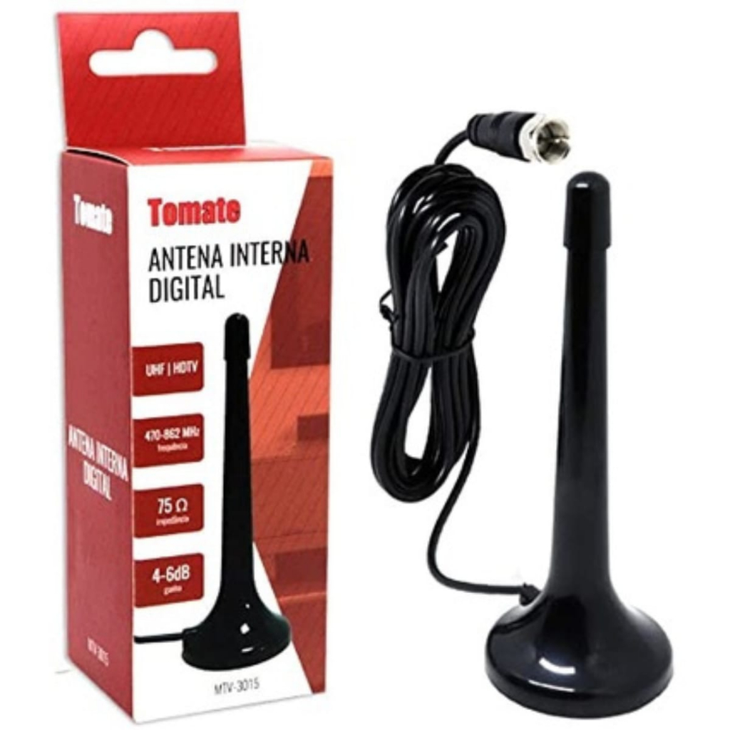 Antena Digital Interna Tv Hdtv Televisao Base Magnetica Facil instalação