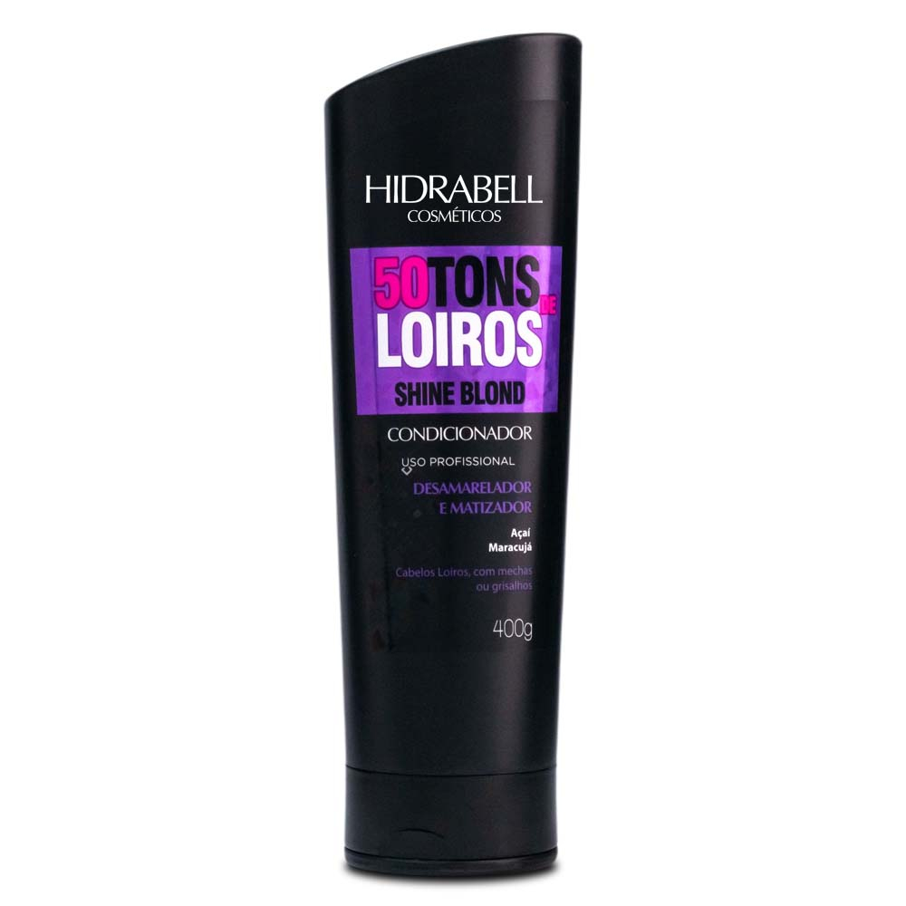 Condicionador Matizador Profissional para Loiros 50 Tons de Loiro 400g Hidrabell Maciez e Tom Uniforme
