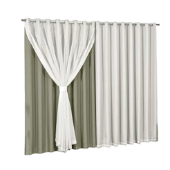 Cortina Blackout com Voil para Sala e Quarto 2.60x1.70 Elegante Sofisticada Casa Caimento Perfeito Proteçao Solar