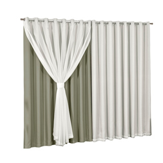 Cortina Blackout com Voil para Sala e Quarto 2.60x1.70 Elegante Sofisticada Casa Caimento Perfeito Proteçao Solar em Oferta na Shopee