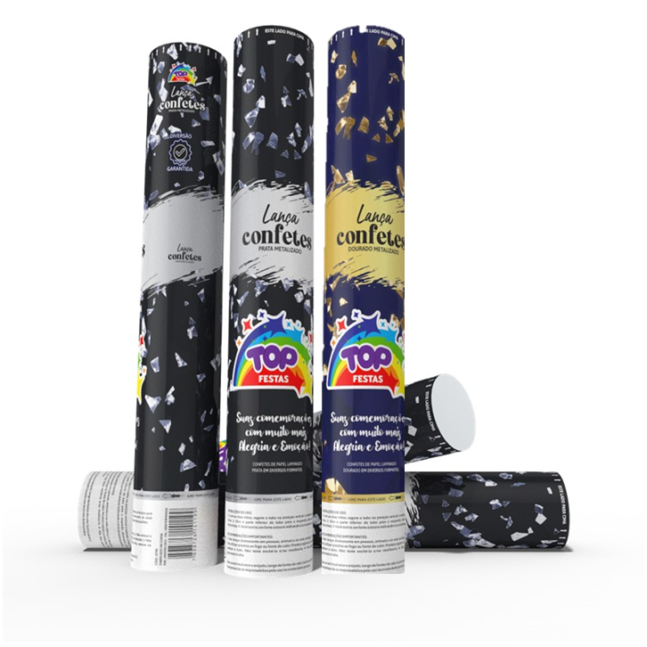 1 unidade Lança confete colorido chuva de cores metalizado 30cm tubo para festa e eventos em Oferta na Shopee
