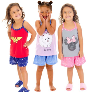 Baby Doll Infantil Alcinha Estampado / Roupa de Dormir / Pijama Infantil
