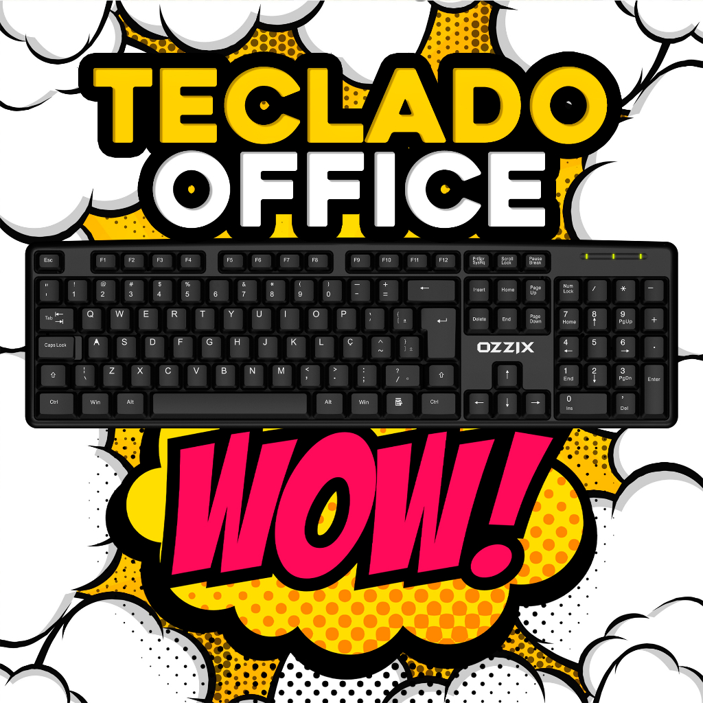 Teclado Padrão Usb Ergonômico Computador Desktop Escritório Confortável Silencioso ABNT2