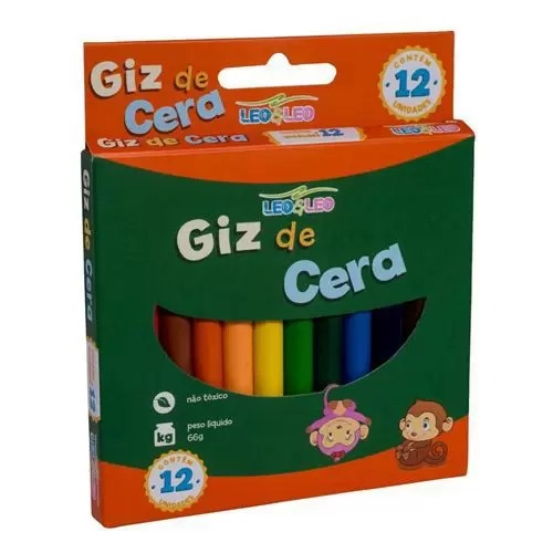 Giz de cera 59g 12 cores  -  4504 - leo e leo - LEO & LEO