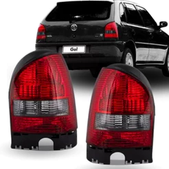 Par Lanterna Traseira Gol G3 1999 2000 2001 2002 2003 2004 2005 Cor Fumê Lente em Acrilico