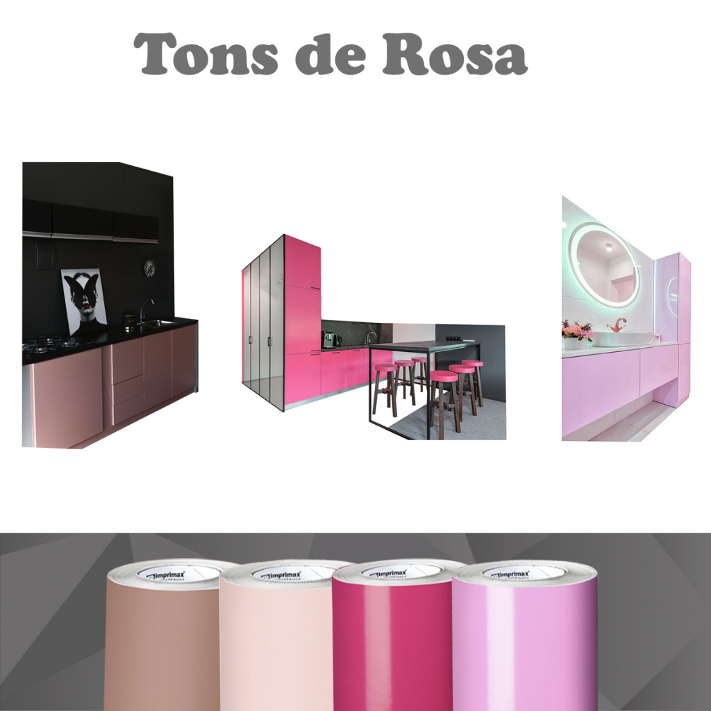 Vinil Adesivo Rosa A Prova D'água Para Envelopamento de Geladeira Móveis