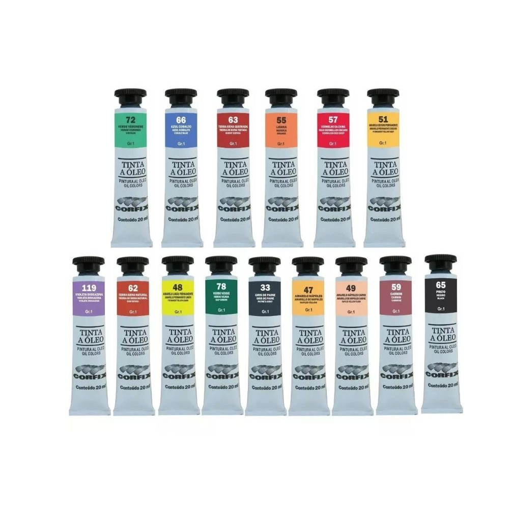 Kit de Tinta Óleo Corfix 20ml Para pintura em Tela - Cores a sua escolha do Grupo 1 em Oferta na Shopee