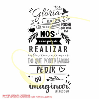 Adesivo Decorativo de Parede Frases Biblicas Religioso Fé Efesios 3:20 em Oferta na Shopee