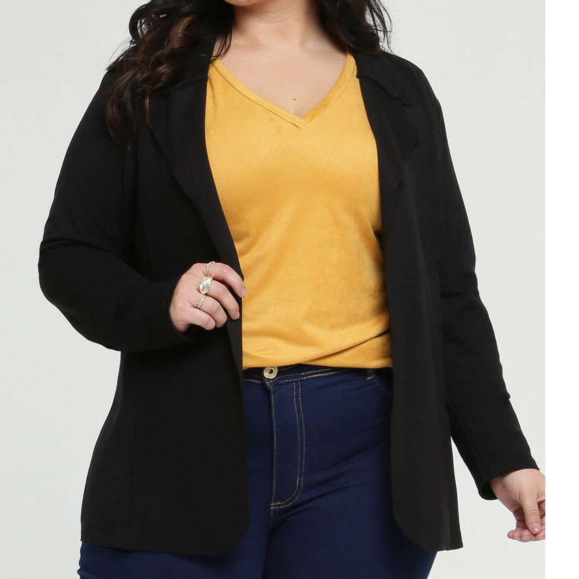 Casaco Blazer Neoprene Plus Size GG tamanho grande/coleção 2025/Black friday