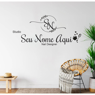 ADESIVO PARA ESTABELECIMENTOS COM NOME PERSONALIZADO SALÃO UNHAS CÍLIOS  NAIL DESIGNER em Oferta na Shopee