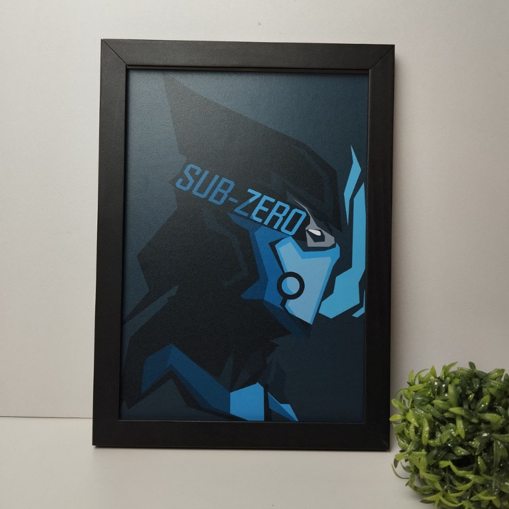 Quadro Decorativo com Moldura Mortal kombat Sub-Zero,Scorpion uma decoração elegante com este objeto para quarto sala