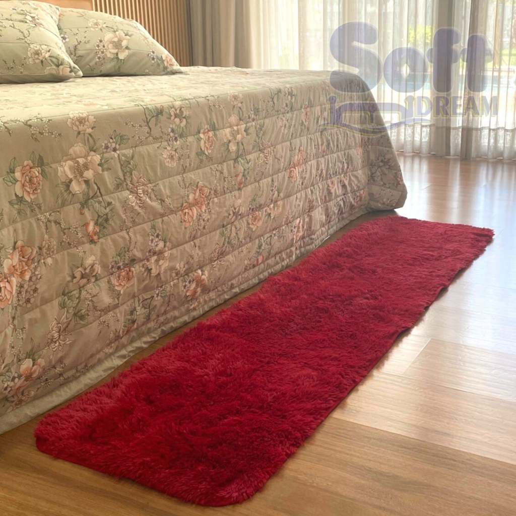 Tapete Passadeira 2,00 x 0,60 Corredor Quarto Sala Felpudo Várias Cores