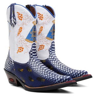 Bota Masculina Texana Country Cano Longo Bordado Bico Fino Sola Borracha Blaqueada Conforto Total em Oferta na Shopee