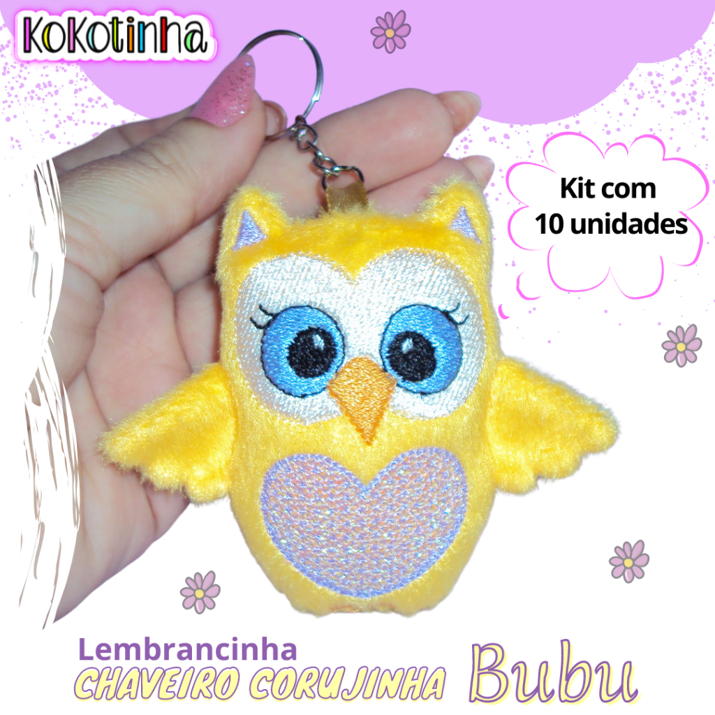 Lembrancinha Personalizada chaveiro corujinha - lembrancinha aniversário ou maternidade - Kit c/ 10 unidades