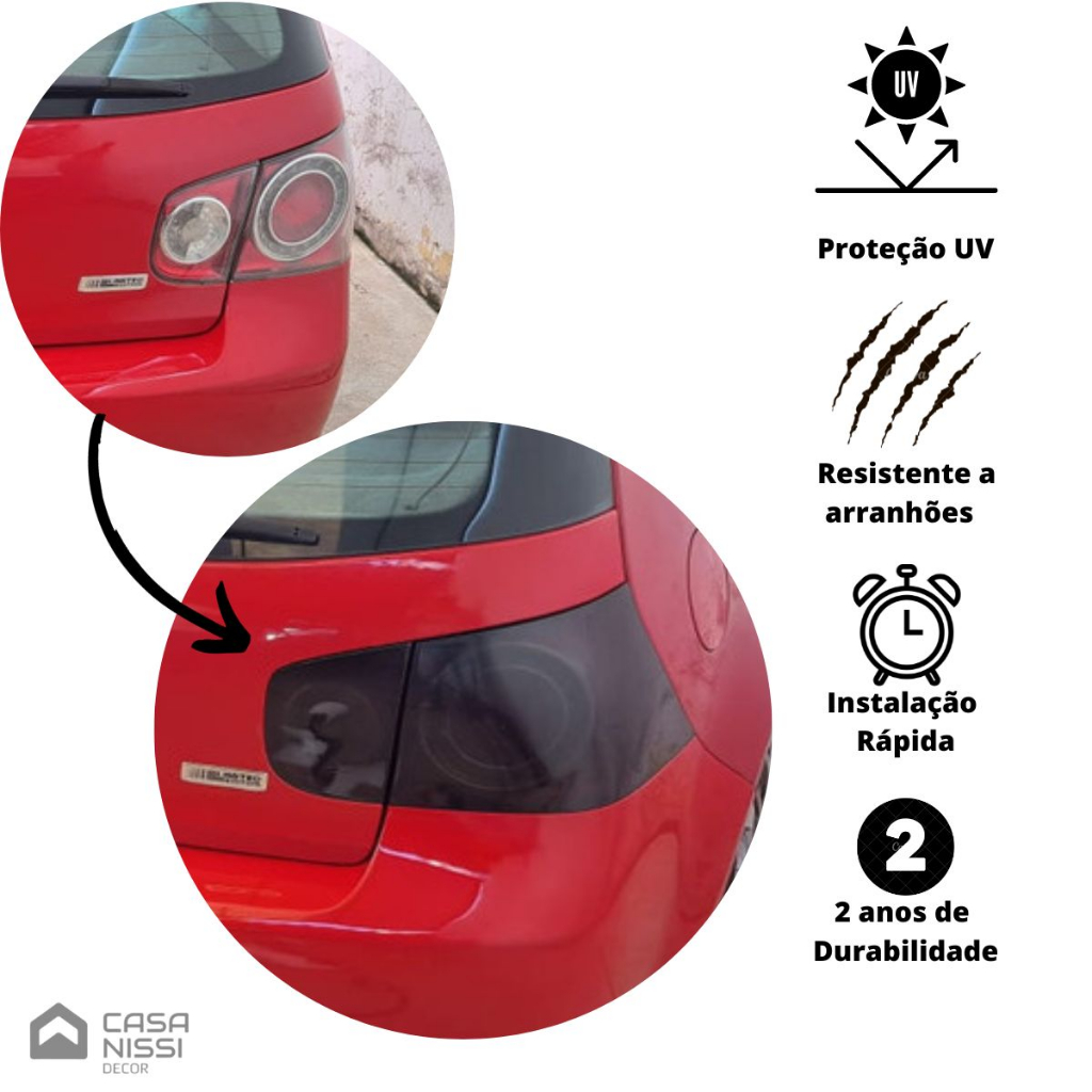 Película Adesiva Farol Lanterna Imprimax Fume Escuro Semi-Brilho Proteção Personalização Automotiva