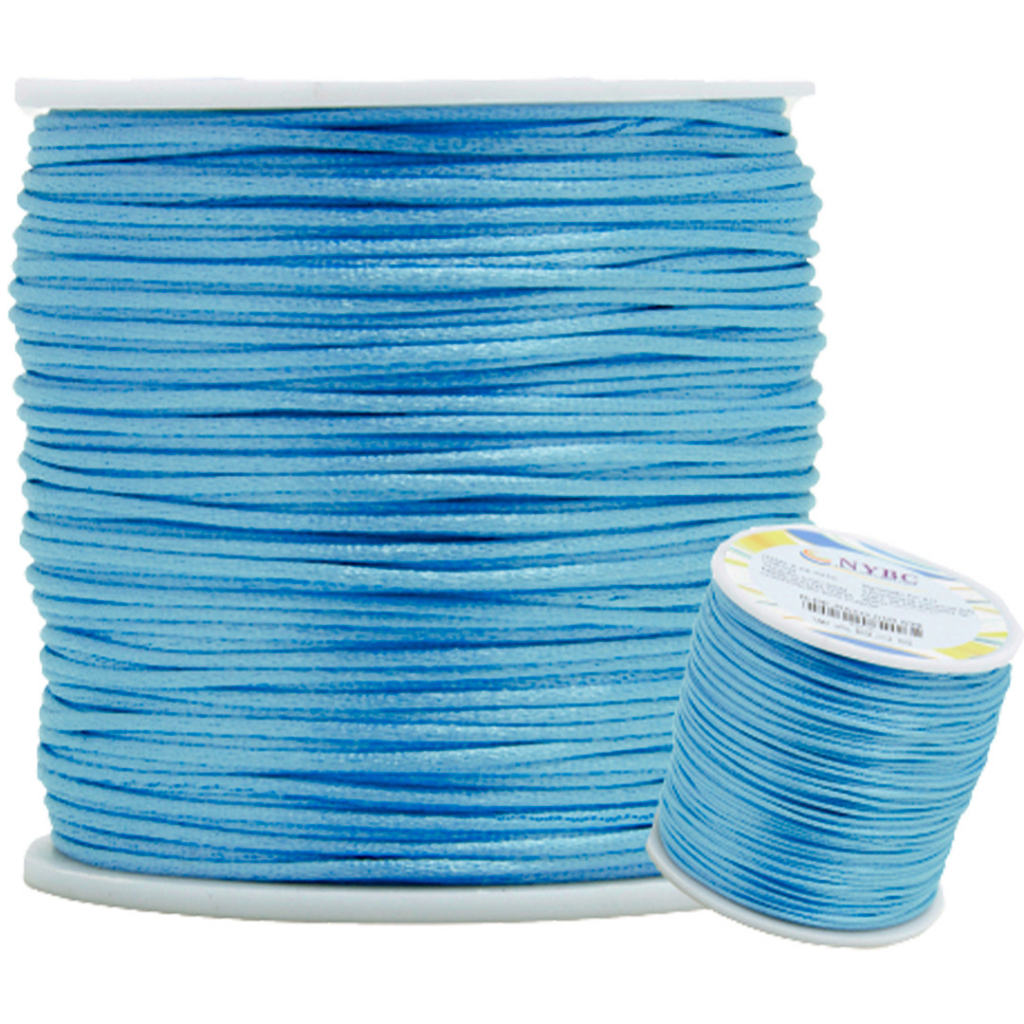 Fio De Seda Azul Turquesa - Cordão Rabo De Rato 0.8mm - Com 100 Metros - MGX
