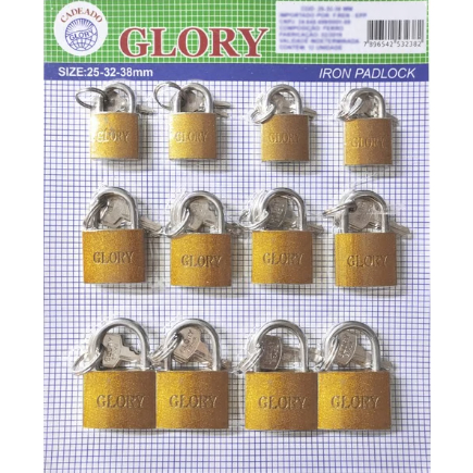 Imagem Kit de 12 Unidades de  Cadeado De Aço Maciço Reforçado Para Malas Mochilas Armários de Academia Janelas Bicicleta Portas c/ 2 Chaves Lindo