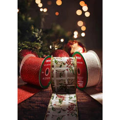 Kit 3 Rolos Fita Decorativa Natalina Fim De Ano Decoração