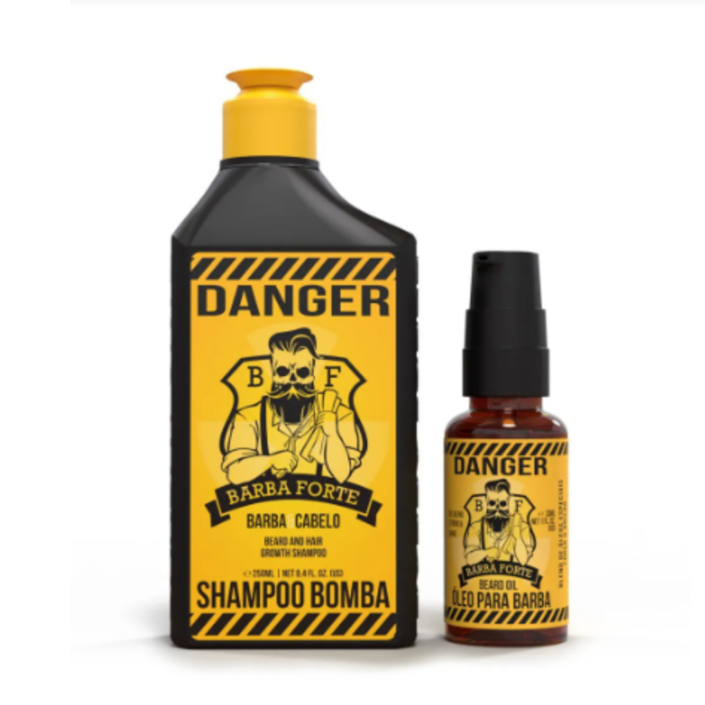 SH BARBA FORTE DANGER 250ml+ OLEO HIDRATANTE DE BARBA 30ML DANGER BARBA FORTE