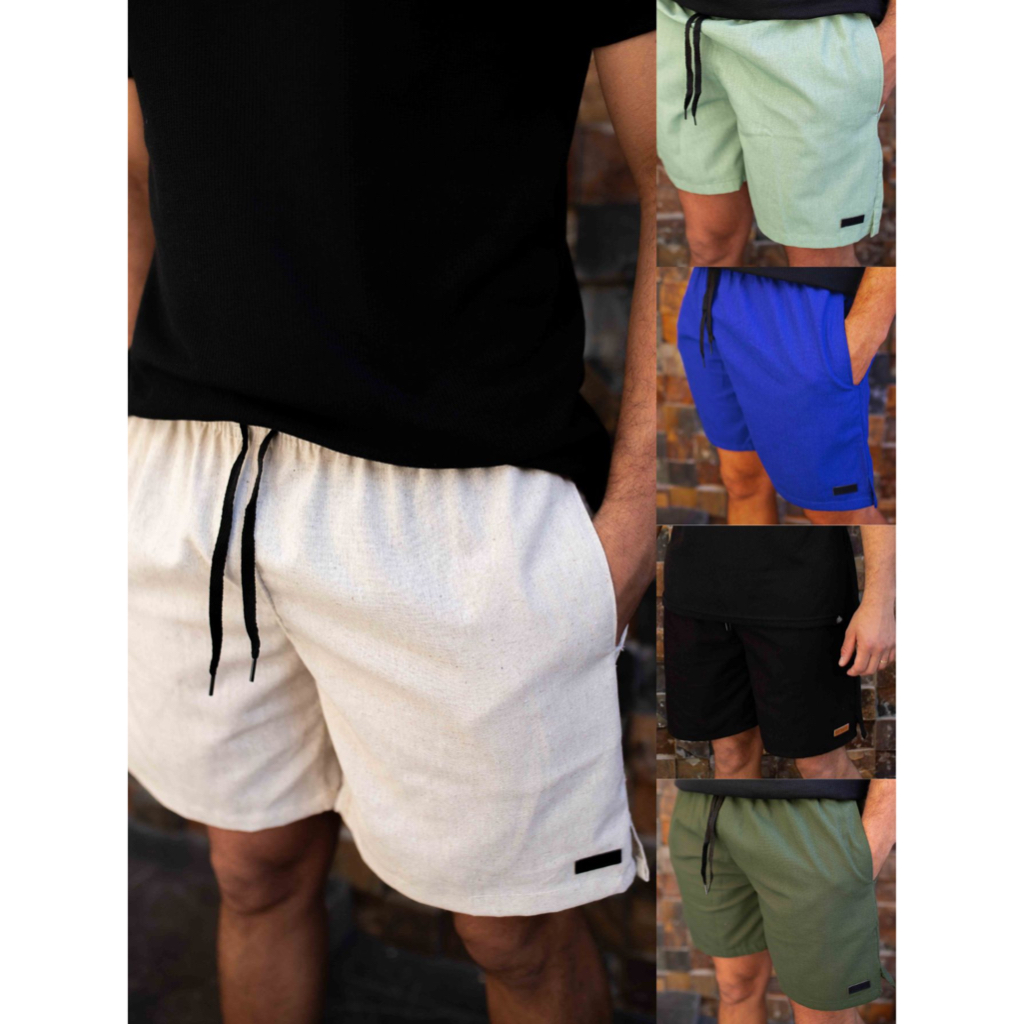 Short Linho Confort Masculino Com Bolso Faca Discreto  P ao G2 em Oferta na Shopee