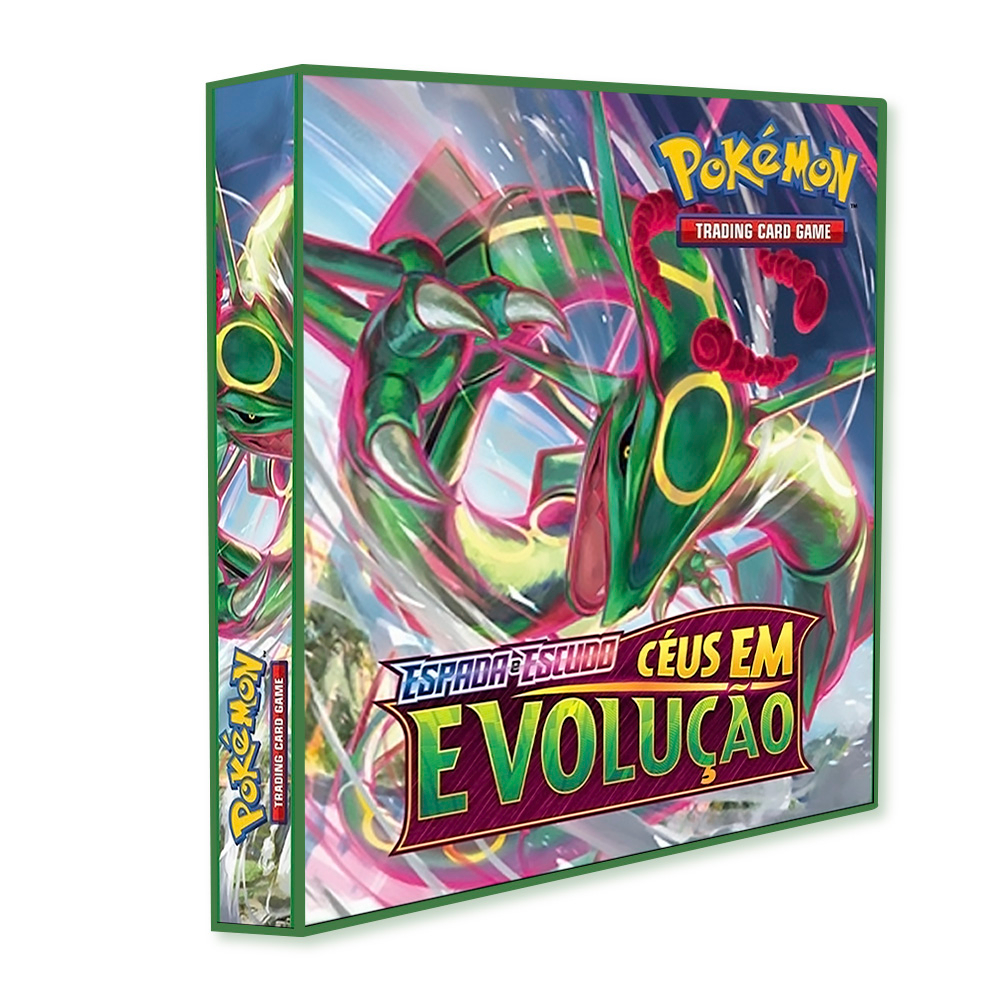 Álbum Pasta Fichário Pokemon Espadas & Escudos Céus Evolução Capa Dura Reforçado para Colecionar TCG