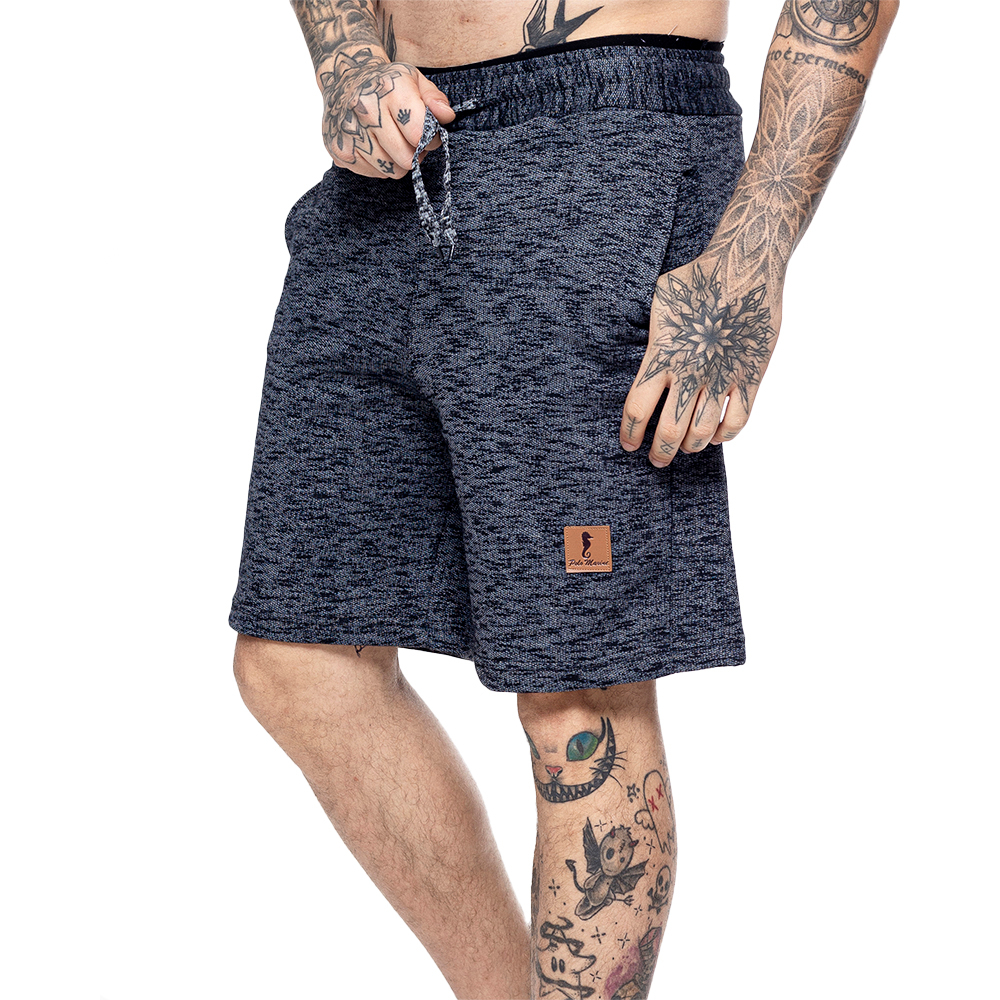 Kit 2 Bermudas Moletom + (Brinde camiseta basica de brinde) Masculino Casual Básica Polo Marine