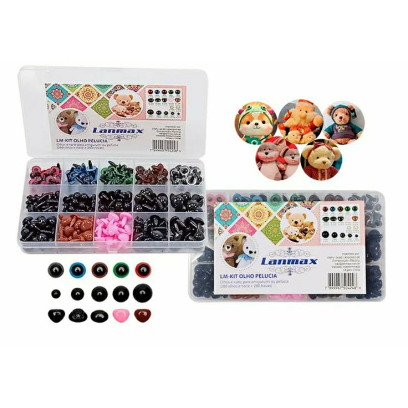 Kit Olho E Nariz De Pelucia E Amigurumi Varias Medidas pachwork br