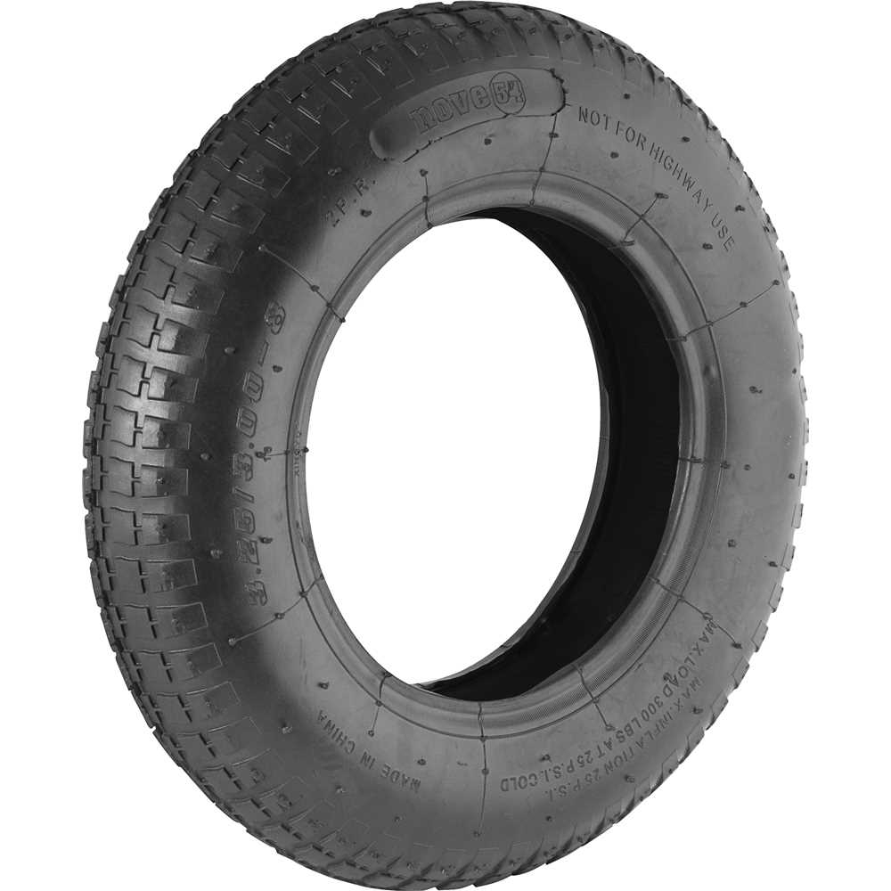Pneu para Carrinho de Mão Carga Transporte  3,25" x 8" 2 Lonas - NOVE54