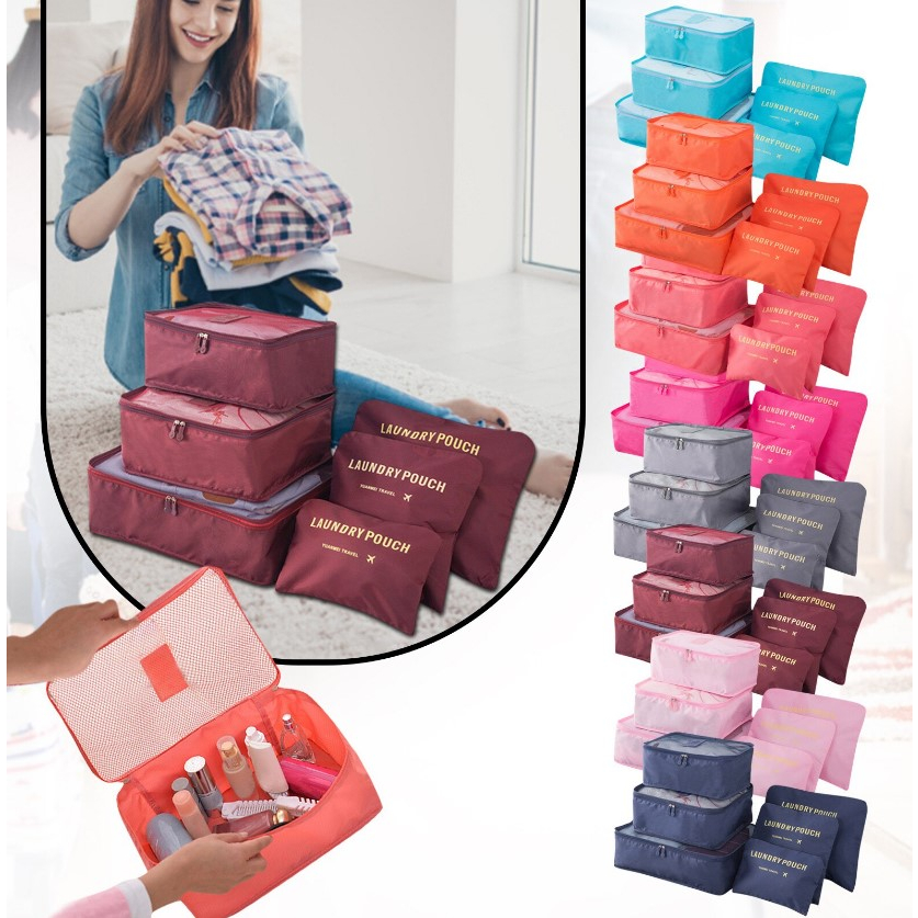 Kit 6 Bolsas Organizadoras Para Mala Roupas Bagagem Viagem