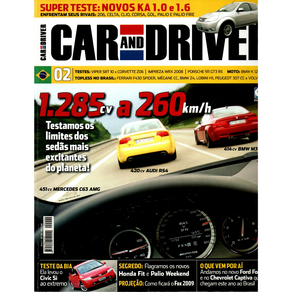 Revista Car And Driver, Ano 1, Edição 02 De 2008