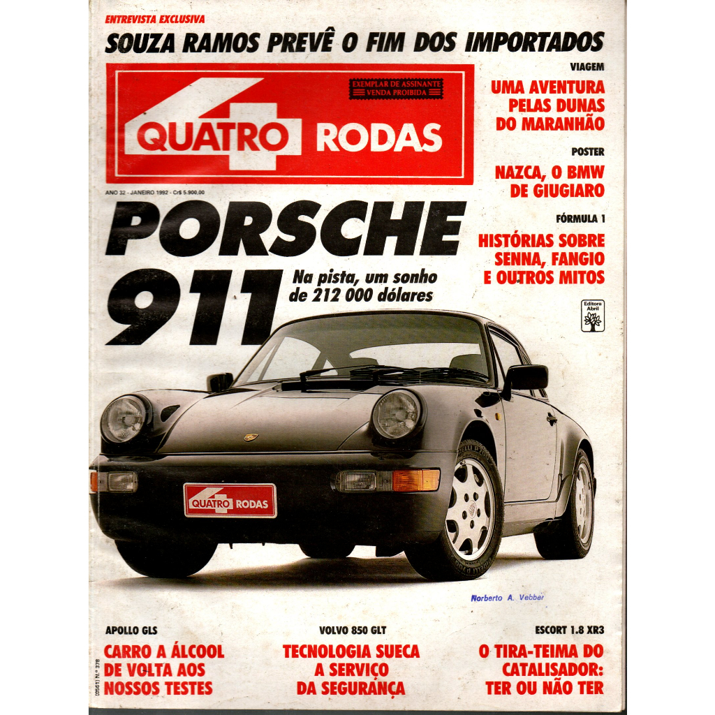 Revista Quatro Rodas, Janeiro De 1992, Ano 32, Nº 378