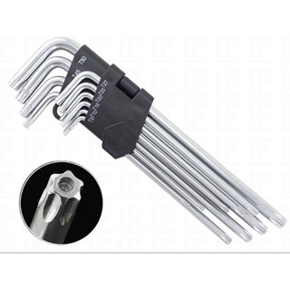 Jogo de Chaves Torx Grande Longa C/ Guia 9 Peças C /FURO