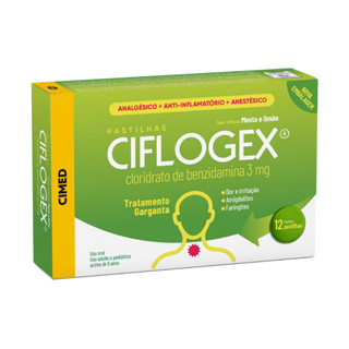 Pastilha ciflogex sabor menta e limão 12 unidades Cimed