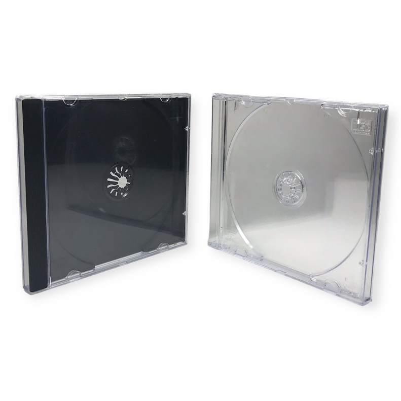 Estojo/Box CD Acrílico Transparente/Cristal ou Preto c/05 Unidades