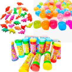 20 Bolha de Sabão Bolinha + 20 Geleca Slime + 20 Bicho Cresce Na Água Lembracinha Kit Festa Prenda
