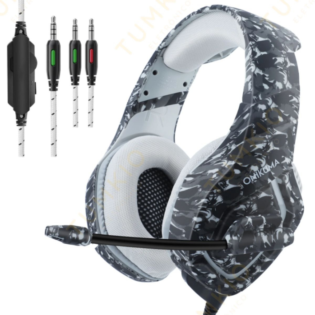 Fone de Ouvido Over-ear Gamer Onikuma K1-b Camouflage Gray — R$ 84,88 em Shopee