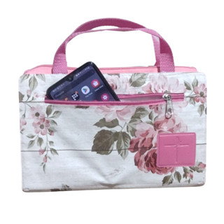 Bolsa Capa Para Bíblia Grande com Alça, Zíper e Bolso Externo Capa Florida Numero 13