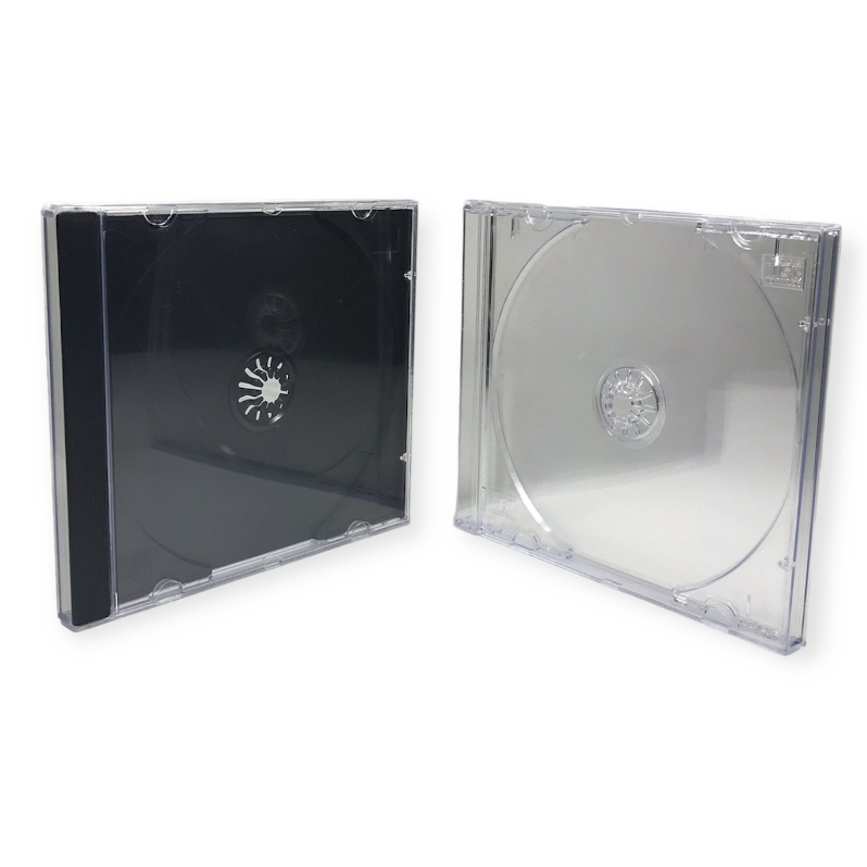 Estojo/Box CD Acrílico Transparente/Cristal ou Preto c/10 Unidades