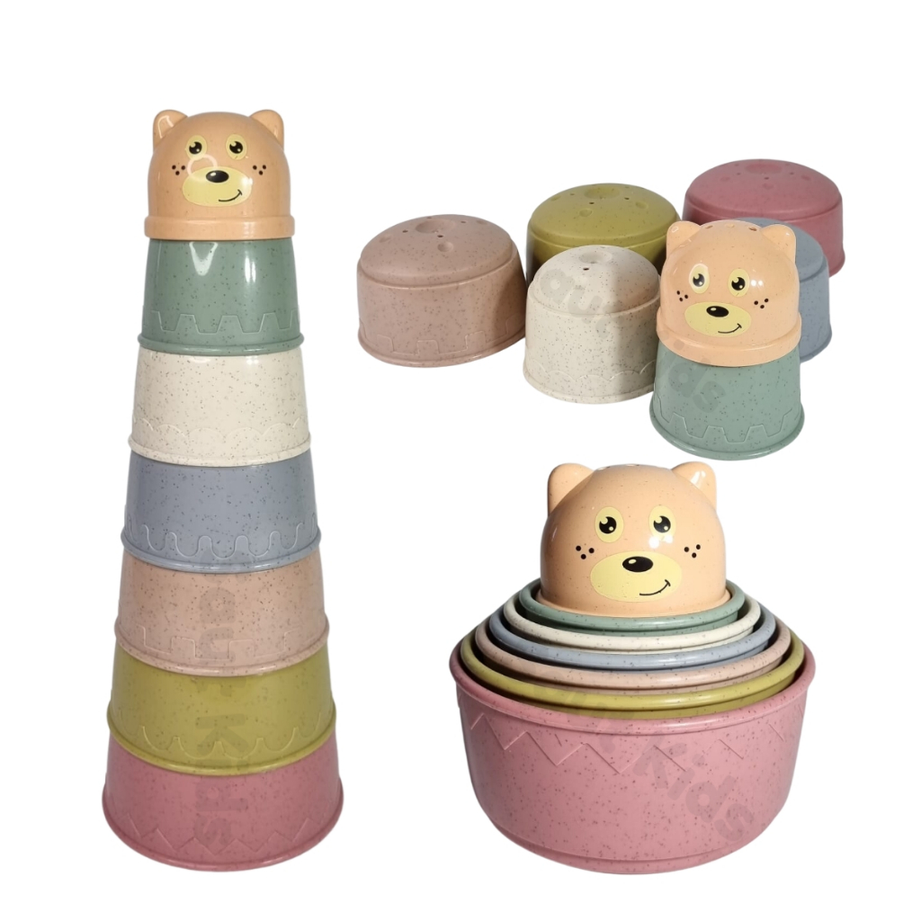 Brinquedo Bebê Empilhar Montar Coordenação Motora Brinquedo Educativo Torre de Empilhar Bebe em Oferta na Shopee