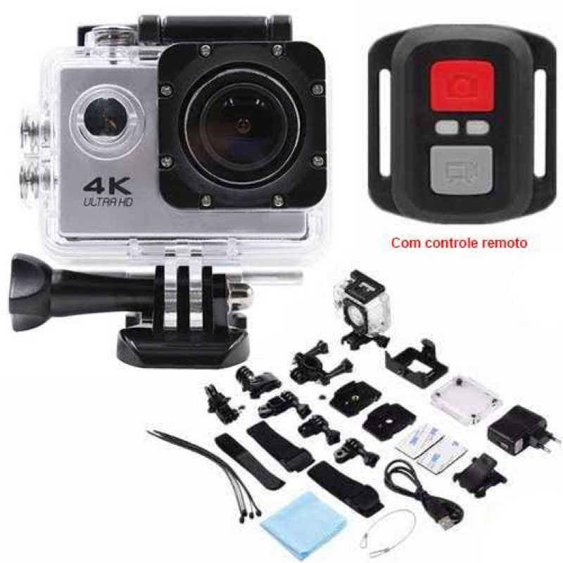Câmera 4k Sports Go Cam Com Controle+acessórios!