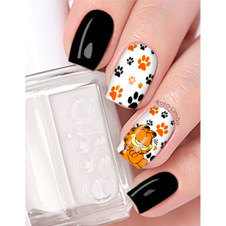 12 peliculas de unha adesivos gato GARFIELD patinhas em Oferta na Shopee