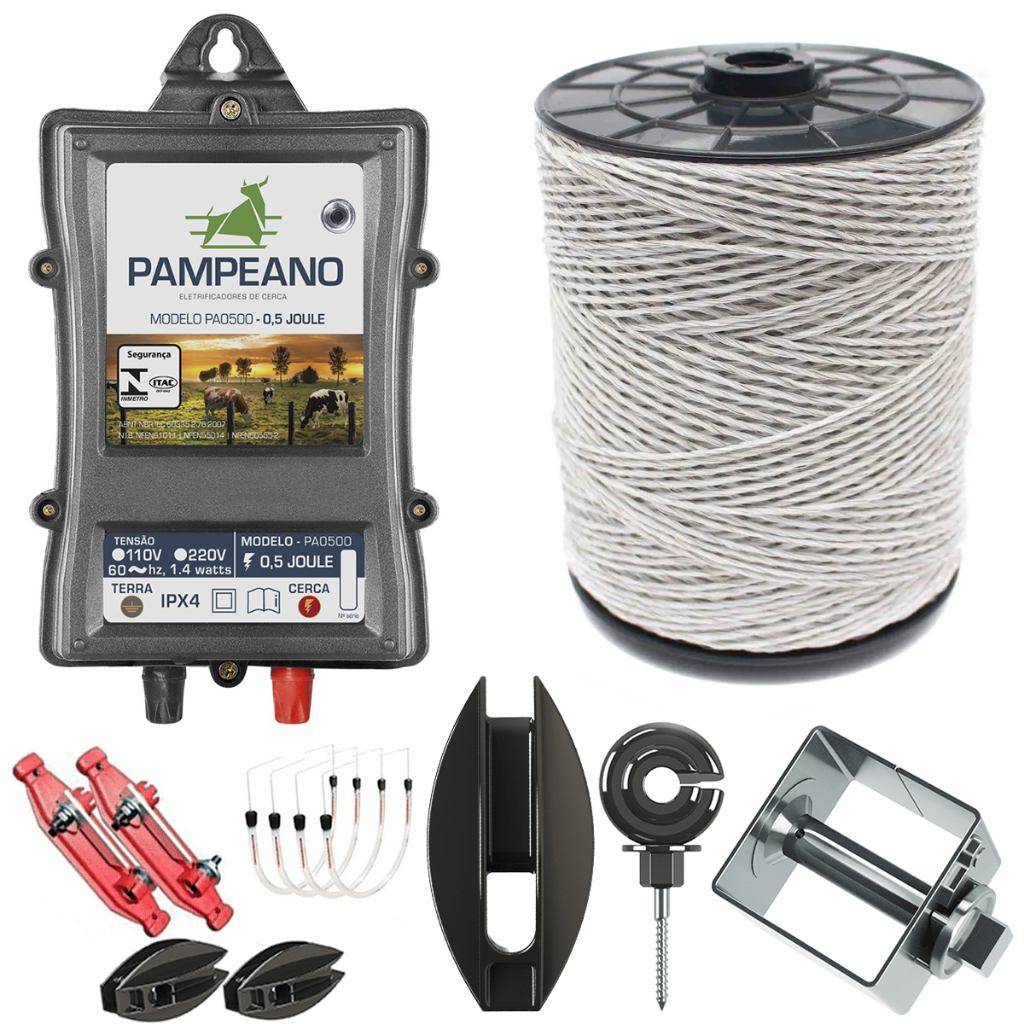 Kit Cerca Eletrica Rural Equinos Cavalo Gado Outros Animais 750m