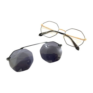 Armação Para Grau Feminina Clipon 2 Em 1 Metal Octogonal Grau E Solar Moderna Moda Garantia A002