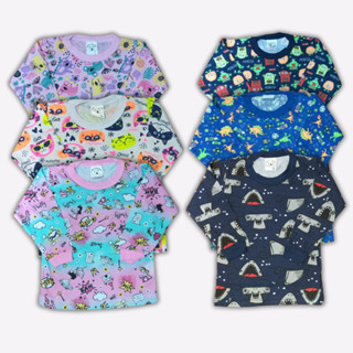 Camiseta Manga Longa Estampada Menina e Menino 100% Algodão Infantil
