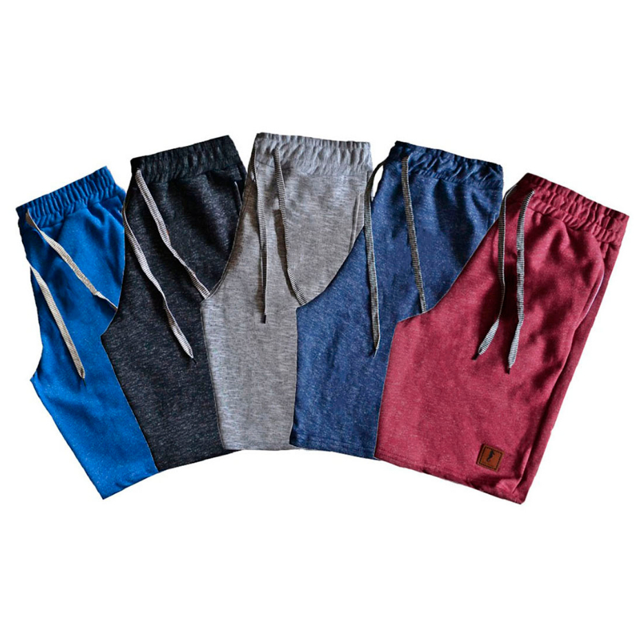 Kit 5 Bermudas Moletom Masculina Casual Básica Polo Marine
